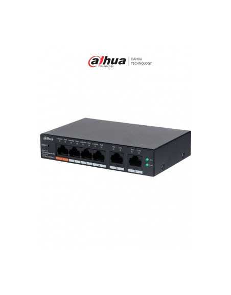 Switch Dahua CS4006-4ET-60 | 6 Puertos PoE+ | 60W | 4K CCTV | Plug & Play
