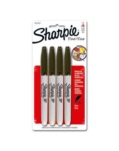 MARCADOR SHARPIE PERMANENTE NEGRO 4 PIEZAS | C3mayorista.com