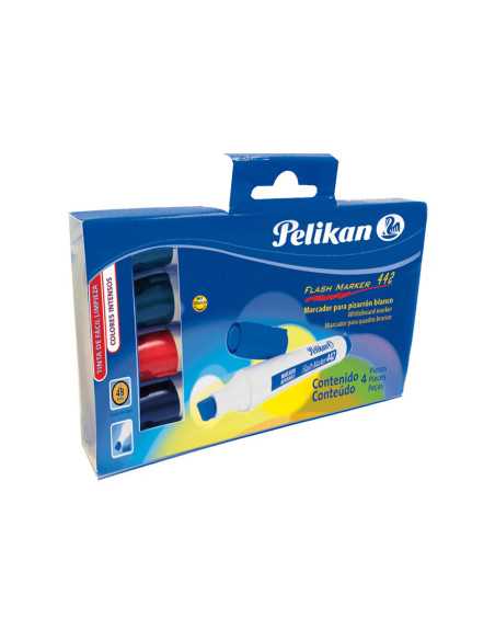 PELIKAN MARCADOR PARA PIZARRÓN BCO CAJA CON 4 FL