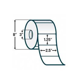 Zebra 10022943 Z-Perform 2.5" x 1.25" 2000T Label