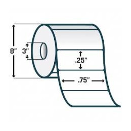 10011986 - Zebra Etiquetas 0.75" x 0.25" POLYPRO 3000T