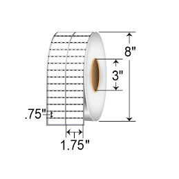 10011988 - Zebra Etiquetas 1.75" x 0.75" POLYPRO 3000T