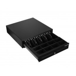 TechZone TZBE5B8M100 Cajón de Dinero Negro 5 billetes 8 monedas.